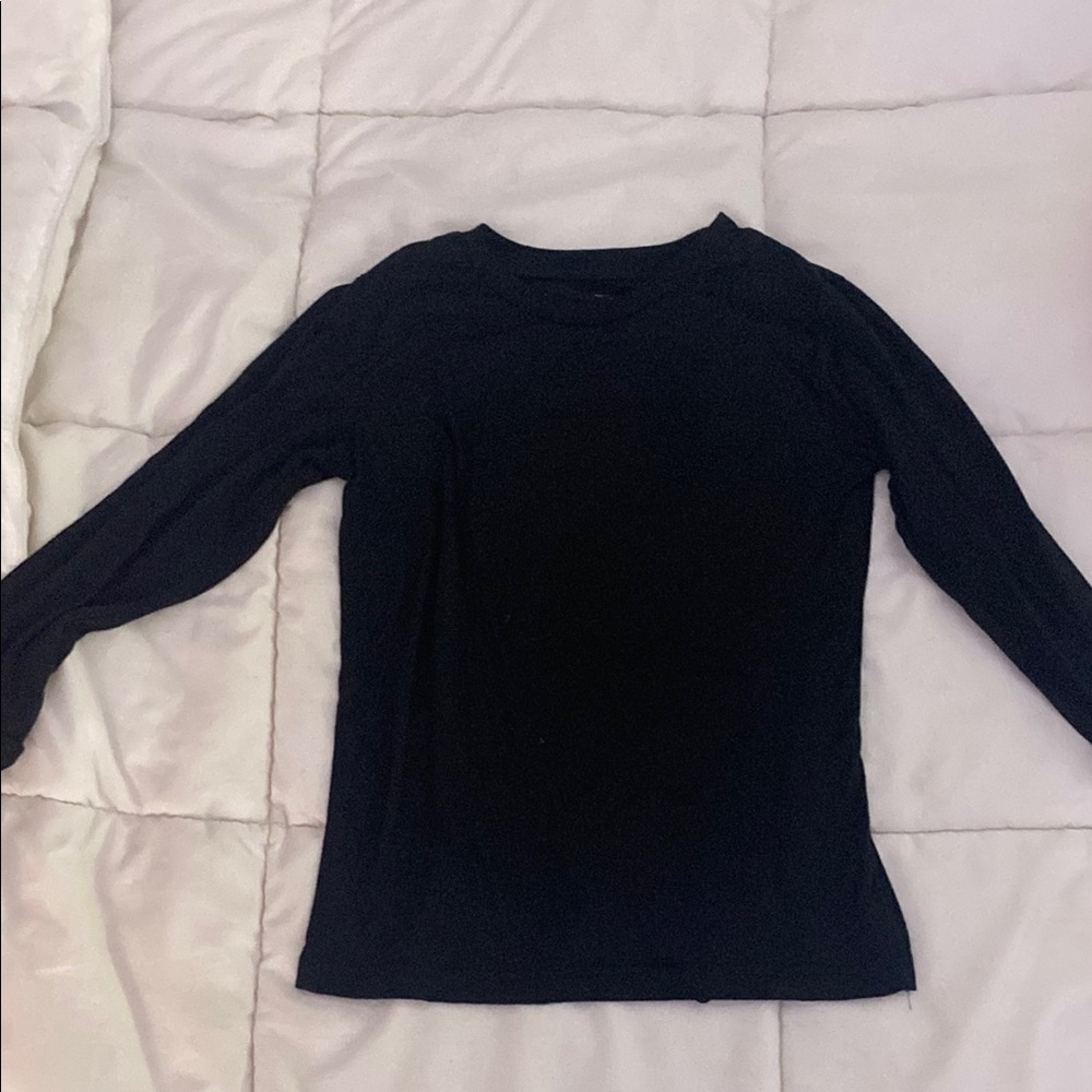 Girls Black Long Sleeve Top